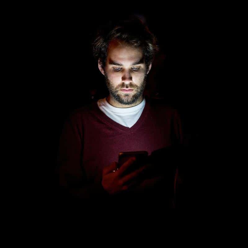 smartphone, man, night