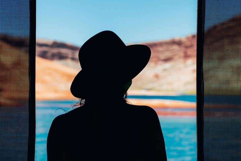 girl, silhouette, back