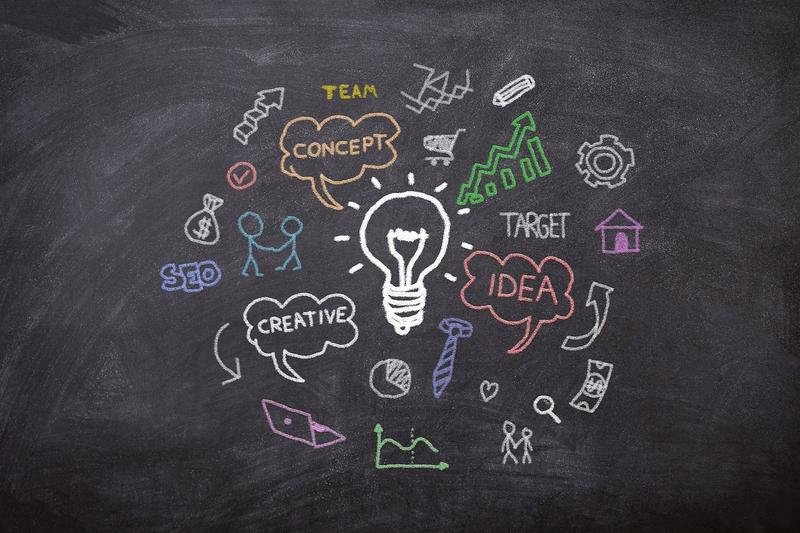 board, chalk, idea