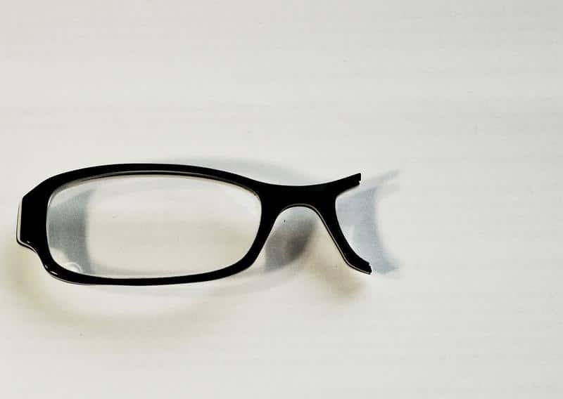 glasses, broken, black