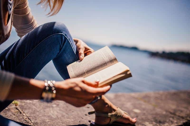 reading, book, nature