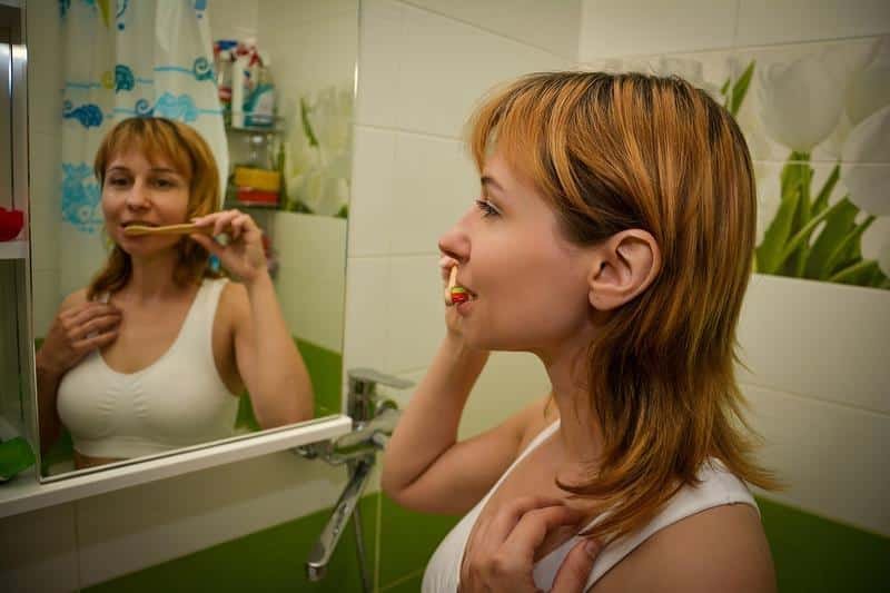 tooth brushing, hygiene, woman