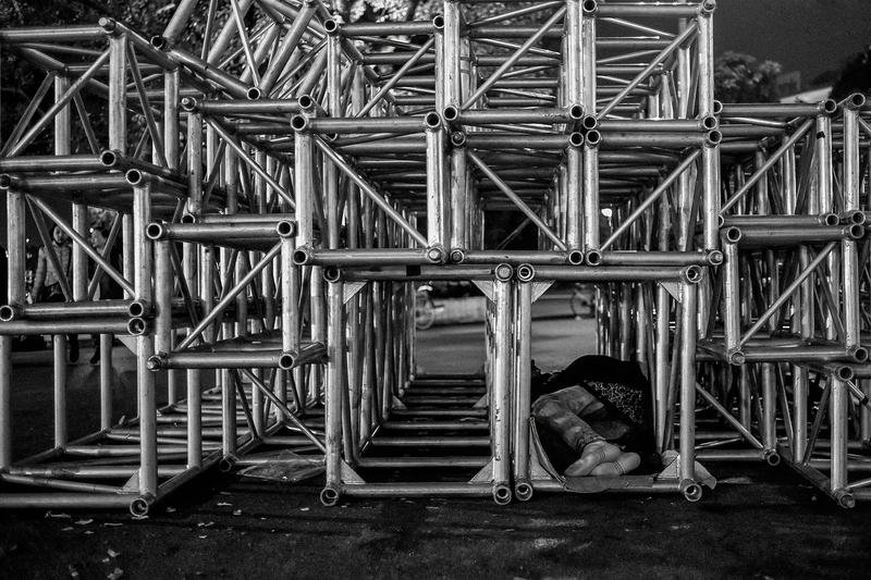 homeless, beggar, sleeping