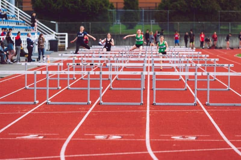 athlete, running, track