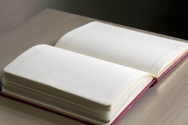 journal, desk, wood
