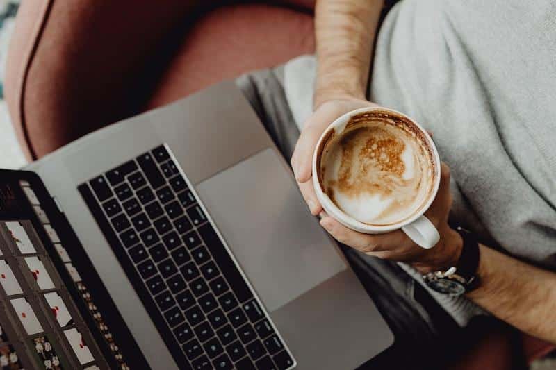 coffee, cup, computer
