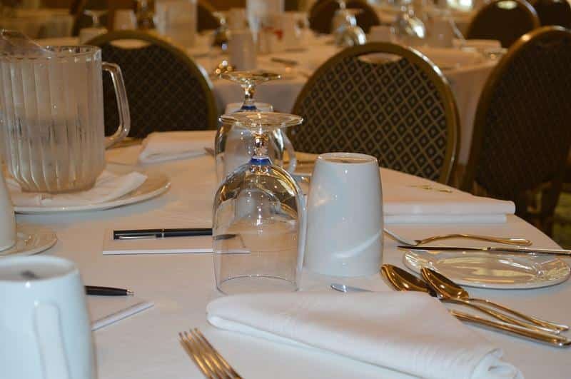 table, table setting, conference