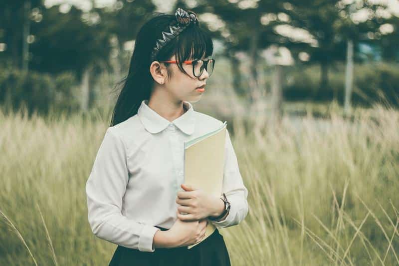 asian, student, book