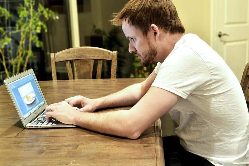 adult, computer, laptop