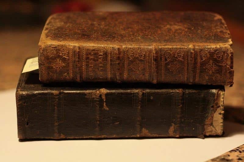 books, leather, old