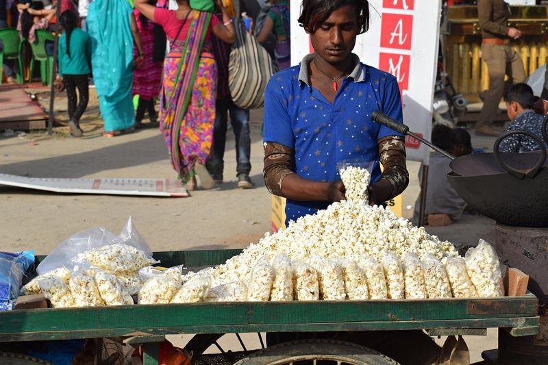 pop corn, selling, vendor