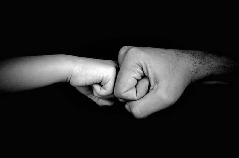 hands, friendly punch, baby