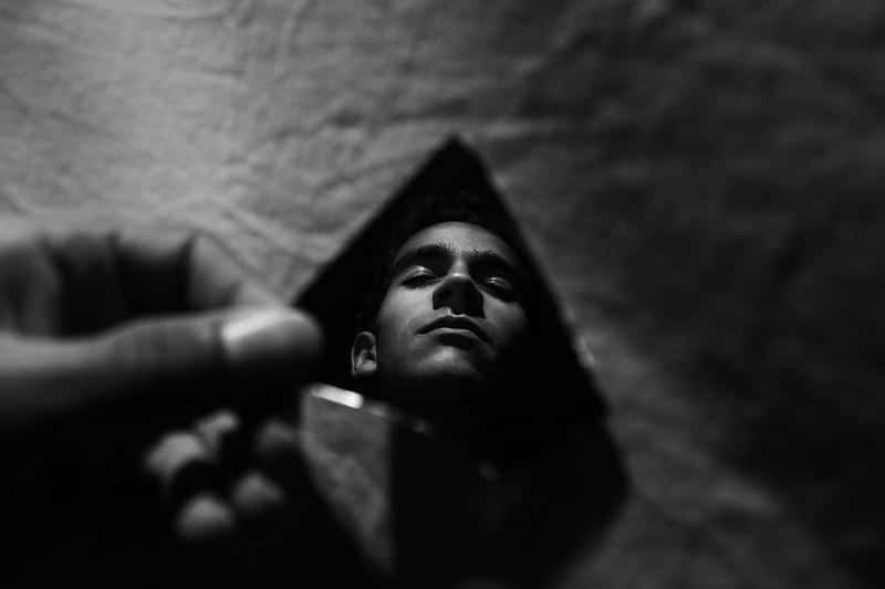 mirror, man, darkness