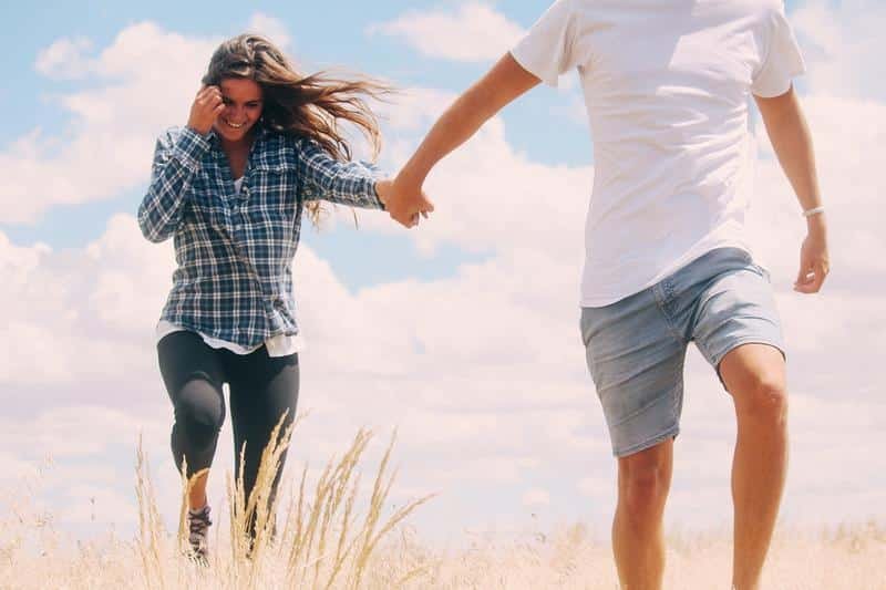 couple, holding hands, nature