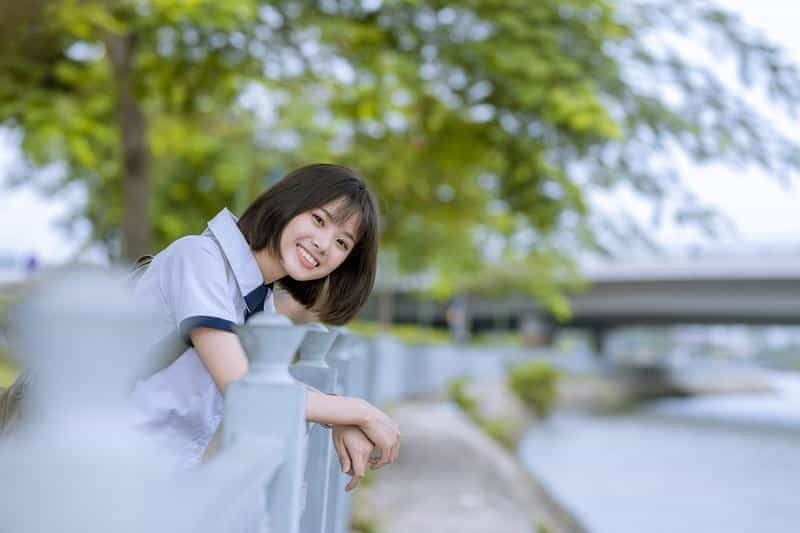 girl, student, asian