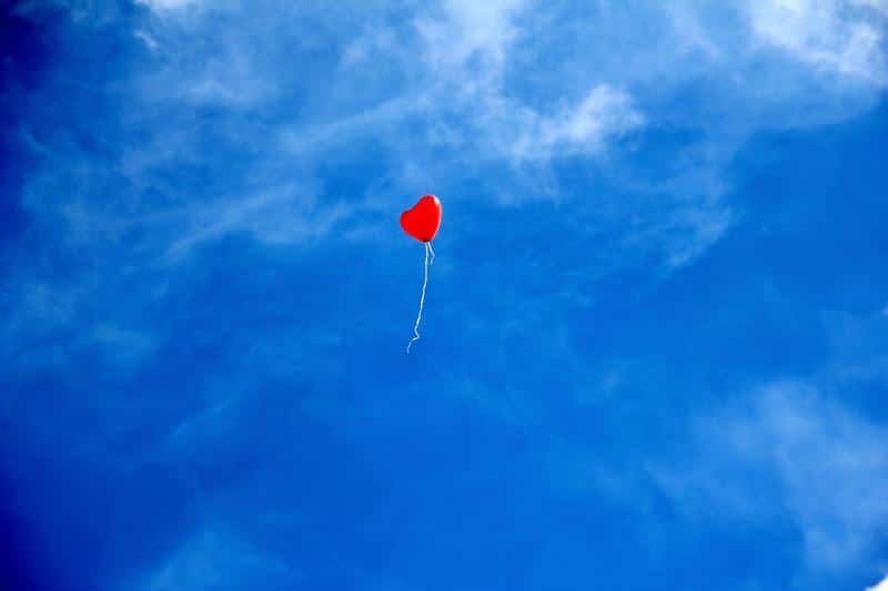 heart, balloon, nature