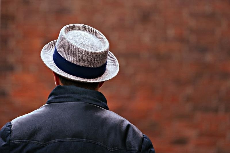 man, hat, back
