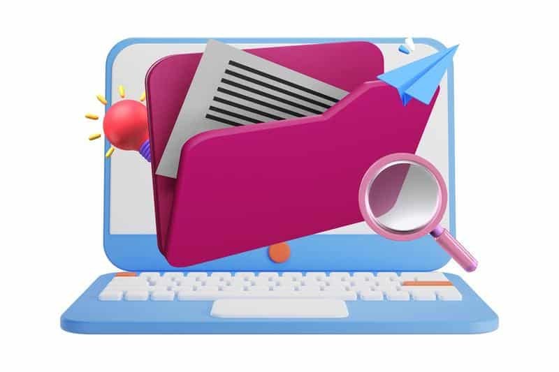 folder, file, laptop