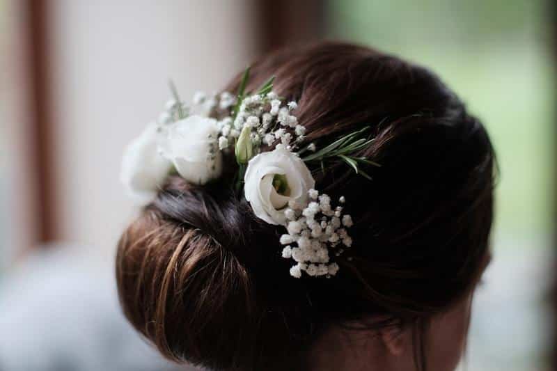 bride, hair, nature