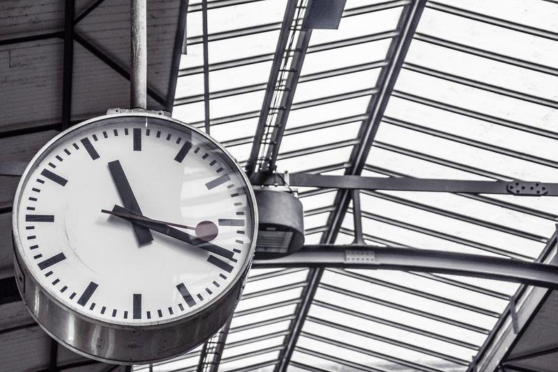 departure, clock, time